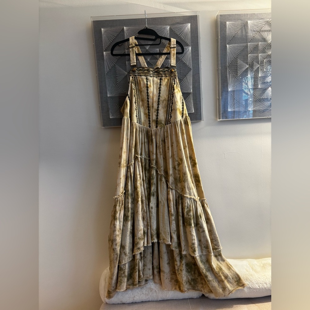 Free People Bali Devon Skirtall Tie Dye Maxi Dress In Italian Straw Size M